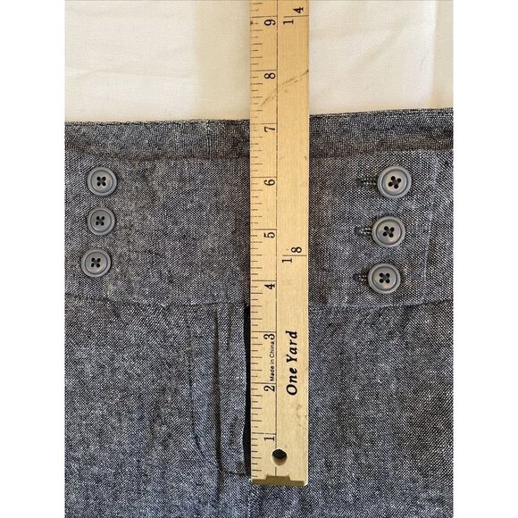 Larry Levine Women's Capri Dress Pants Sz 12 Black Gray Heather Linen Blend - Picture 7 of 10